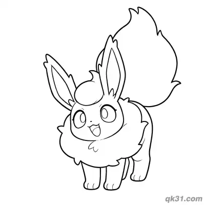 Free printable Excited Flareon Fire Pokemon Coloring Sheet for Kids coloring page