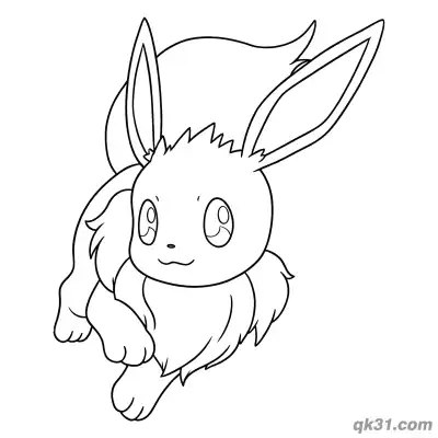 Free printable Eevee Pokemon Running Forward Coloring Pages PDF coloring page