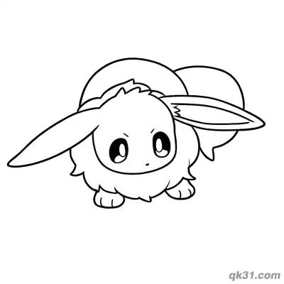 Free printable Grumpy Eevee Pokemon Laying Down Cute Coloring Page coloring page