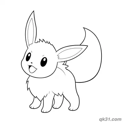 Free printable Playful Standing Eevee Pokemon Coloring Pages Printable coloring page