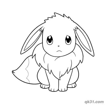Free printable Sad Frowning Eevee Pokemon Emotion Coloring Picture coloring page