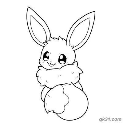 Free printable Shy Blushing Eevee Pokemon Cute Coloring Sheet Printable coloring page