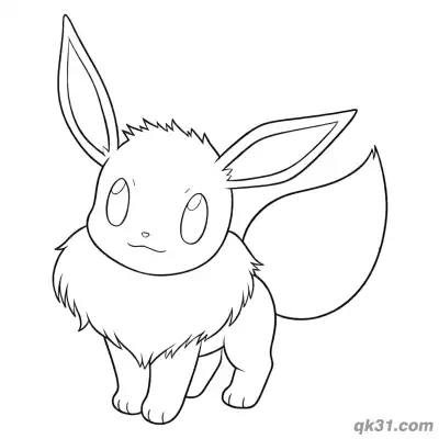 Free printable Simple Standing Eevee Pokemon Easy Coloring Sheet coloring page