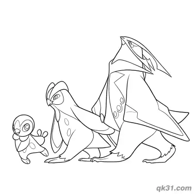 Empoleon Evolution Running Coloring Page