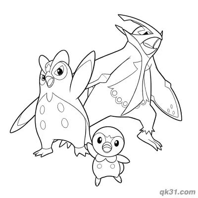 Empoleon Evolution Sprinting Coloring Page