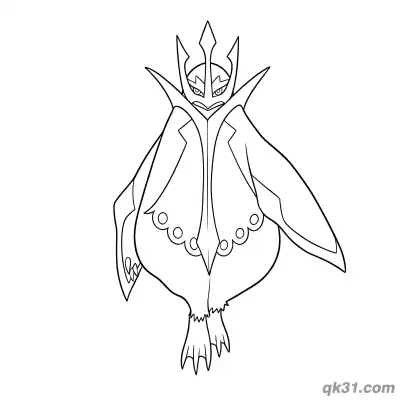 Free printable Empoleon Front View Coloring Page coloring page
