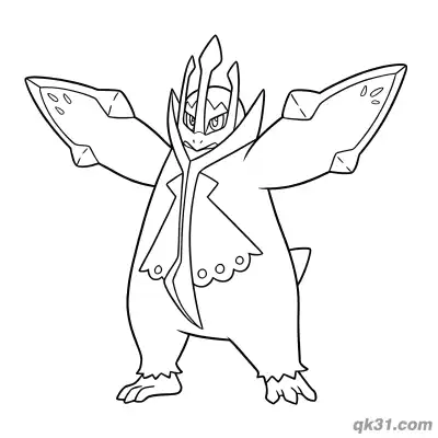 Free printable Empoleon Open Wings Coloring Page coloring page