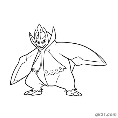 Free printable Empoleon Ready to Fight Coloring Page coloring page