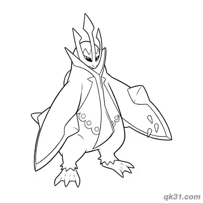 Free printable Empoleon Side View Coloring Page coloring page