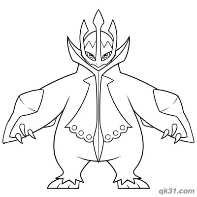 Free printable Empoleon Symmetrical Standing Coloring Page coloring page