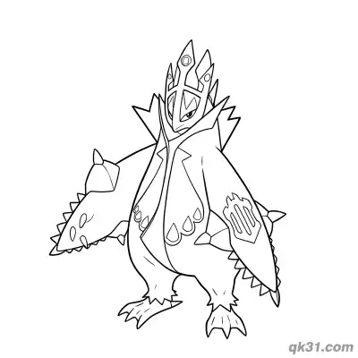 Free printable Mega Empoleon Heavy Armor Coloring Page coloring page