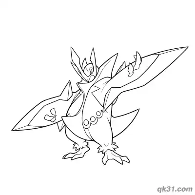 Free printable Mega Empoleon Water Blade Coloring Page coloring page