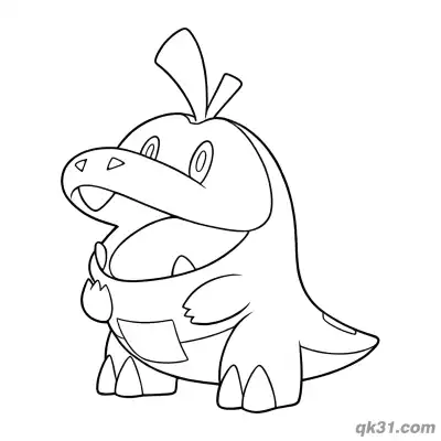 Free printable Basic Fuecoco Standing Coloring Page coloring page