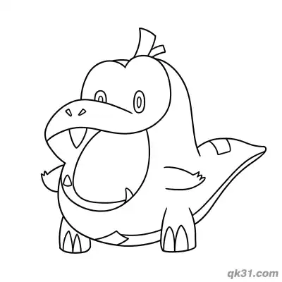 Free printable Fuecoco Basic Standing Pose Coloring Page coloring page