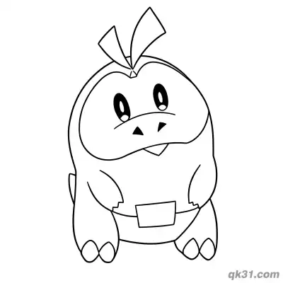 Free printable Fuecoco Front View Basic Standing Coloring Page coloring page