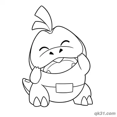 Free printable Fuecoco Happy Raising Hands Coloring Page coloring page