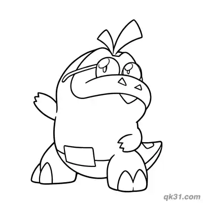Free printable Fuecoco with Sunglasses Coloring Page coloring page
