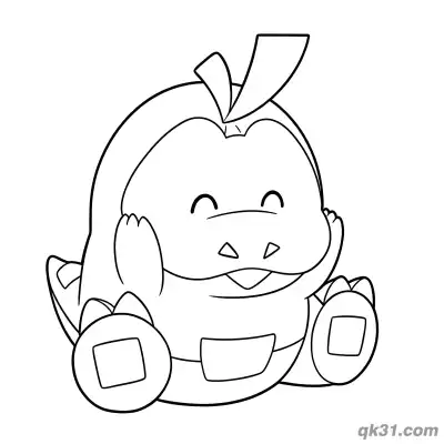 Free printable Happy Fuecoco Sitting Coloring Page coloring page