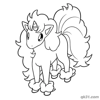 Free printable Galarian Rapidash and Ponyta Adorable Coloring Page coloring page