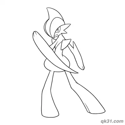 Free printable Gallade Calm Standing Pose Coloring Page coloring page