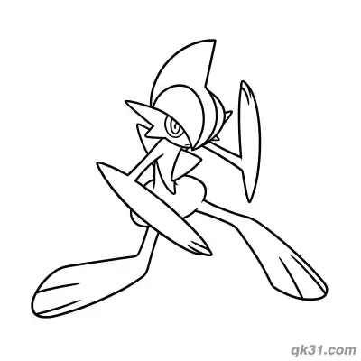 Free printable Gallade Classic Crossed Blade Stance Coloring Page coloring page