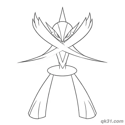Free printable Gallade Holding Weapon Attack Coloring Page coloring page