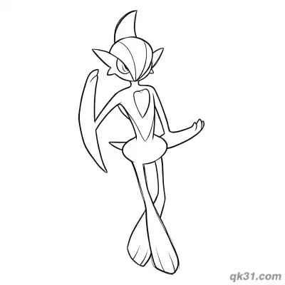 Free printable Gallade Magic Attack Special Effect Coloring Page coloring page