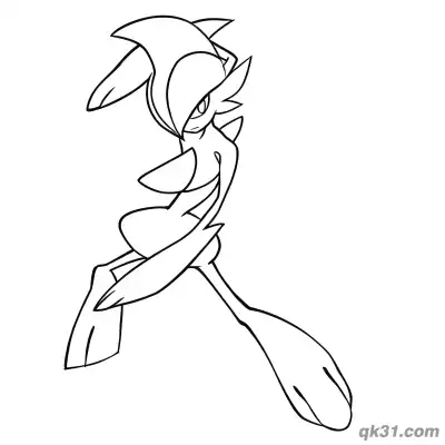 Free printable Gallade Side Kick Dynamic Motion Coloring Page coloring page