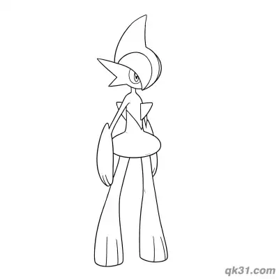 Free printable Gallade Static Standing Pose Coloring Page coloring page