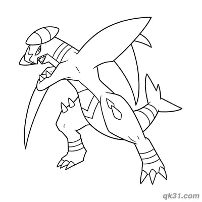 Free printable Garchomp Low Crawling Stance Coloring Page coloring page