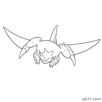 Free printable Mega Garchomp Aerial Diving Attack Coloring Page coloring page