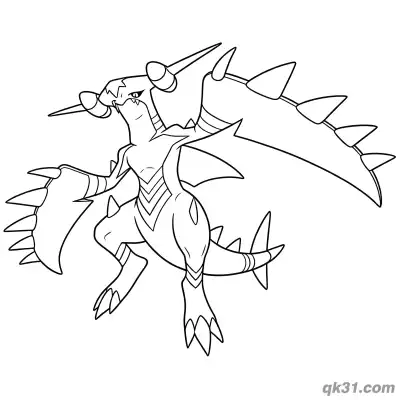 Free printable Mega Garchomp Z Dominant Variation Pose Coloring Page coloring page