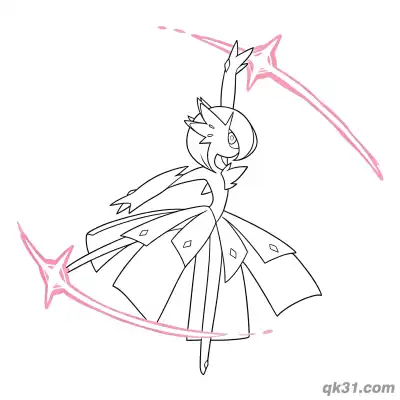 Free printable Gardevoir Casting Star Magic Sparkle Coloring Page coloring page