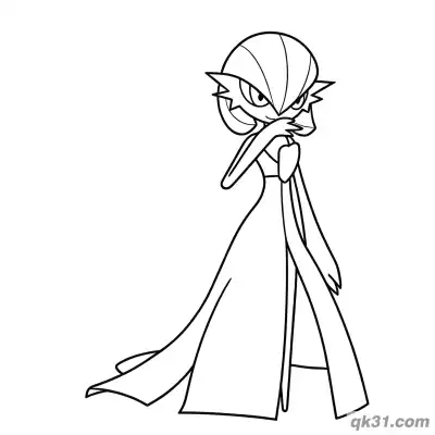 Free printable Gardevoir Hand Covering Face Shy Coloring Page coloring page