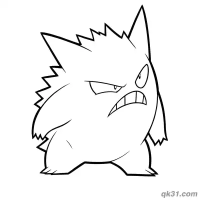 Free printable Angry Face Mega Gengar Coloring Page coloring page