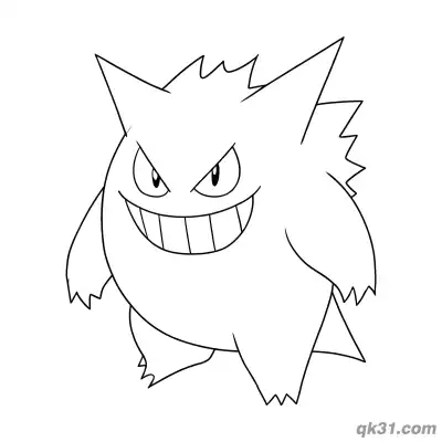 Free printable Classic Stand Mega Gengar Coloring Page coloring page