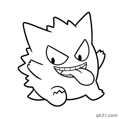 Free printable Gengar Tongue Out Pokemon Coloring Page coloring page