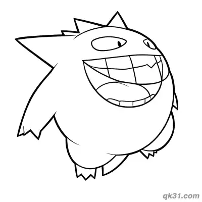Free printable Giant Mouth Gigantamax Gengar Coloring Page coloring page