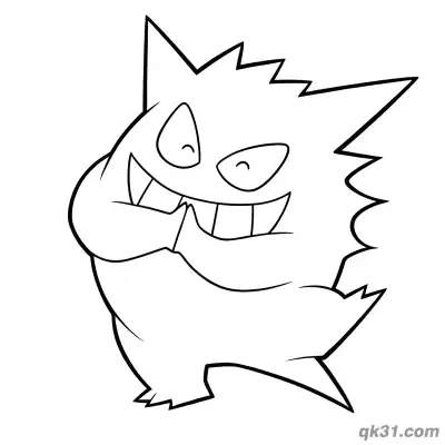 Free printable Playful Face Gengar Free Coloring Page coloring page
