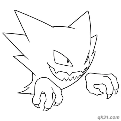 Free printable Spooky Claw Gigantamax Gengar Coloring Page coloring page