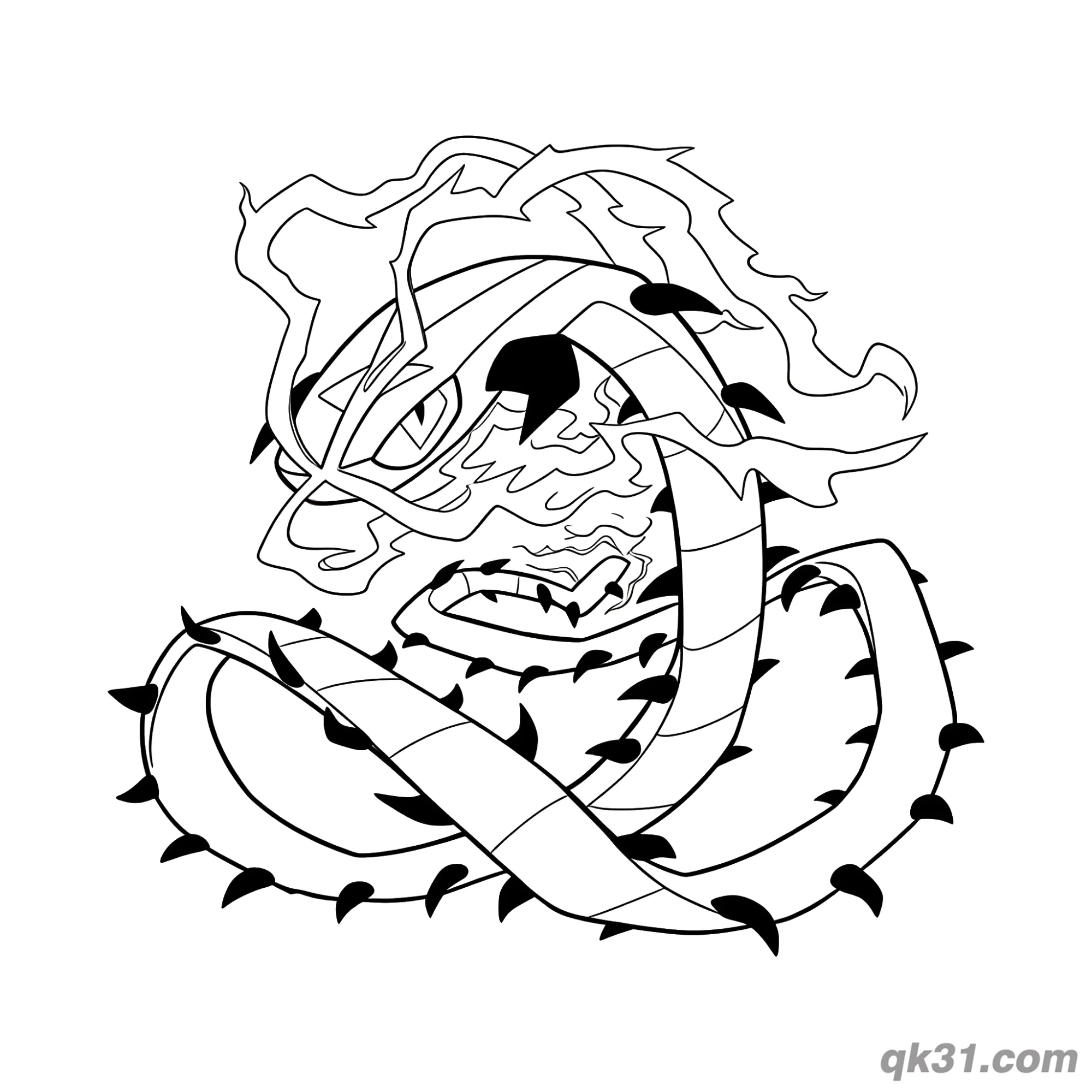 Gigantamax Centiskorch Art Coloring Page | Easy Printable PDF – Free Printable Coloring Page for Kids and Adults