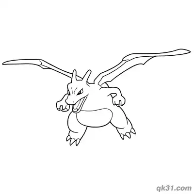 Free printable Flying Charizard Pokemon Coloring Page coloring page