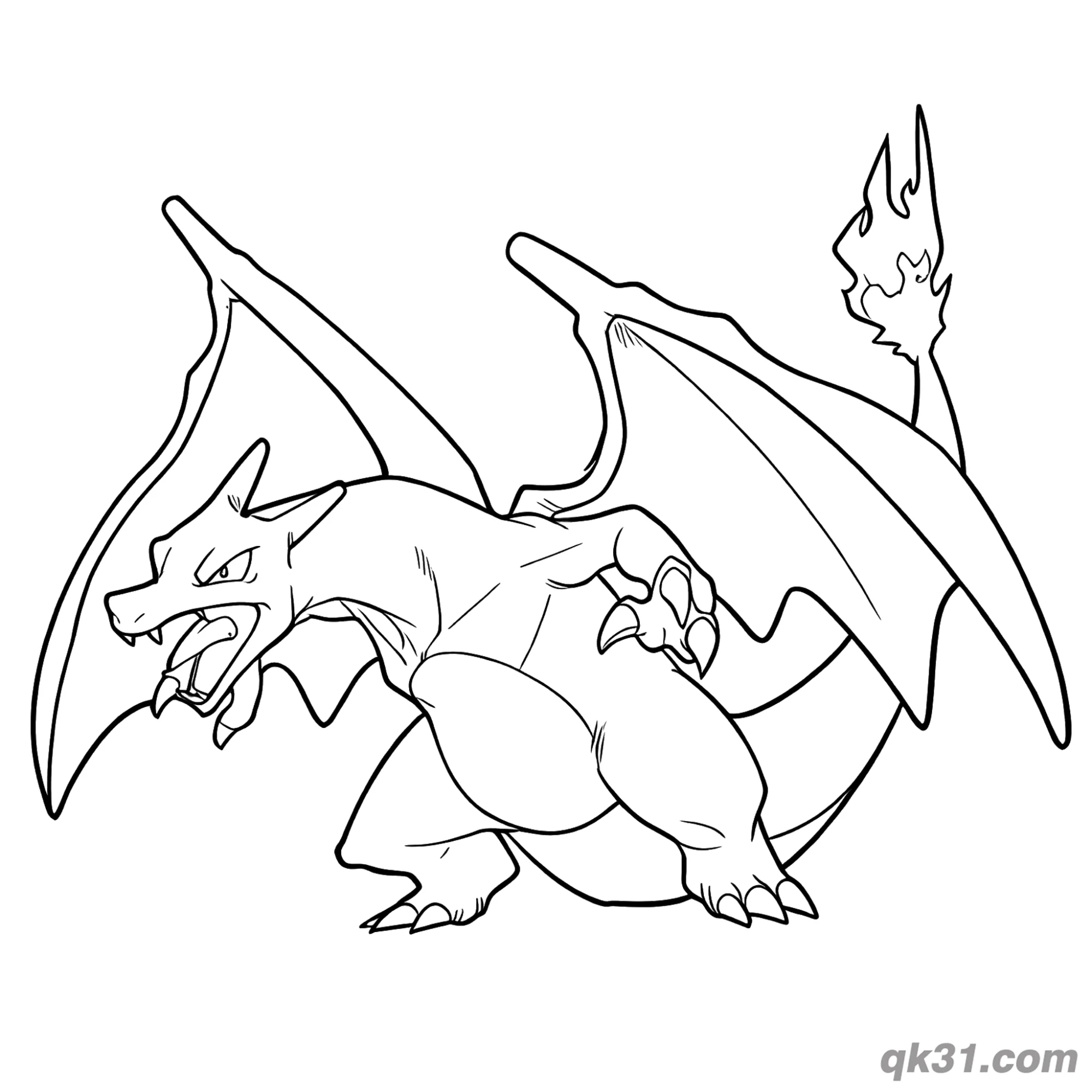 Classic Gigantamax Charizard Coloring Page – Free Printable Coloring Page for Kids and Adults