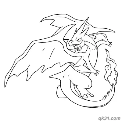 Free printable Gigantamax Charizard Diving Attack Coloring Page coloring page