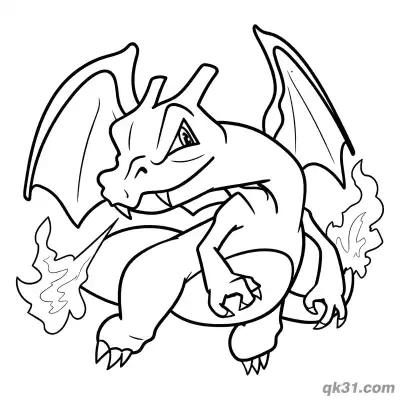 Free printable Gigantamax Charizard Pokemon Coloring Page coloring page