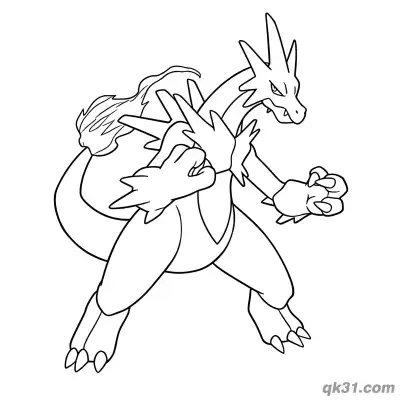 Free printable Gigantamax Charizard Punching Battle Coloring Page coloring page