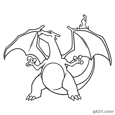 Free printable Regular Gigantamax Charizard Standing Coloring Page coloring page