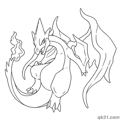 Free printable Shiny Gigantamax Charizard Form Coloring Page coloring page