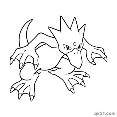 Free printable Creeping Hunting Prone Golduck Coloring Page coloring page