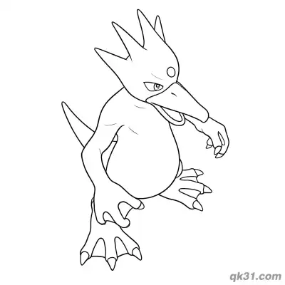 Free printable Relaxed Side Standing Golduck Coloring Page coloring page